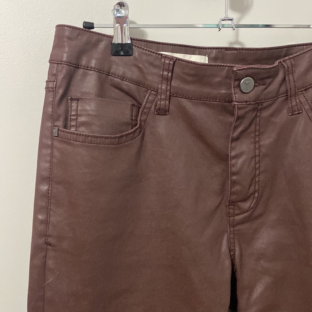 Pilcro &The Letterpress Jeans Womens 28‎ Brown Lace Up Wax Ankle Anthropologie - Picture 3 of 8